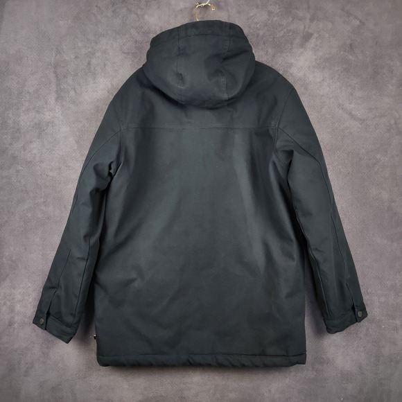 DC Shoes Canondale Hooded Parka Mens Large Black Canvas Winter Jacket - Picture 2 of 11